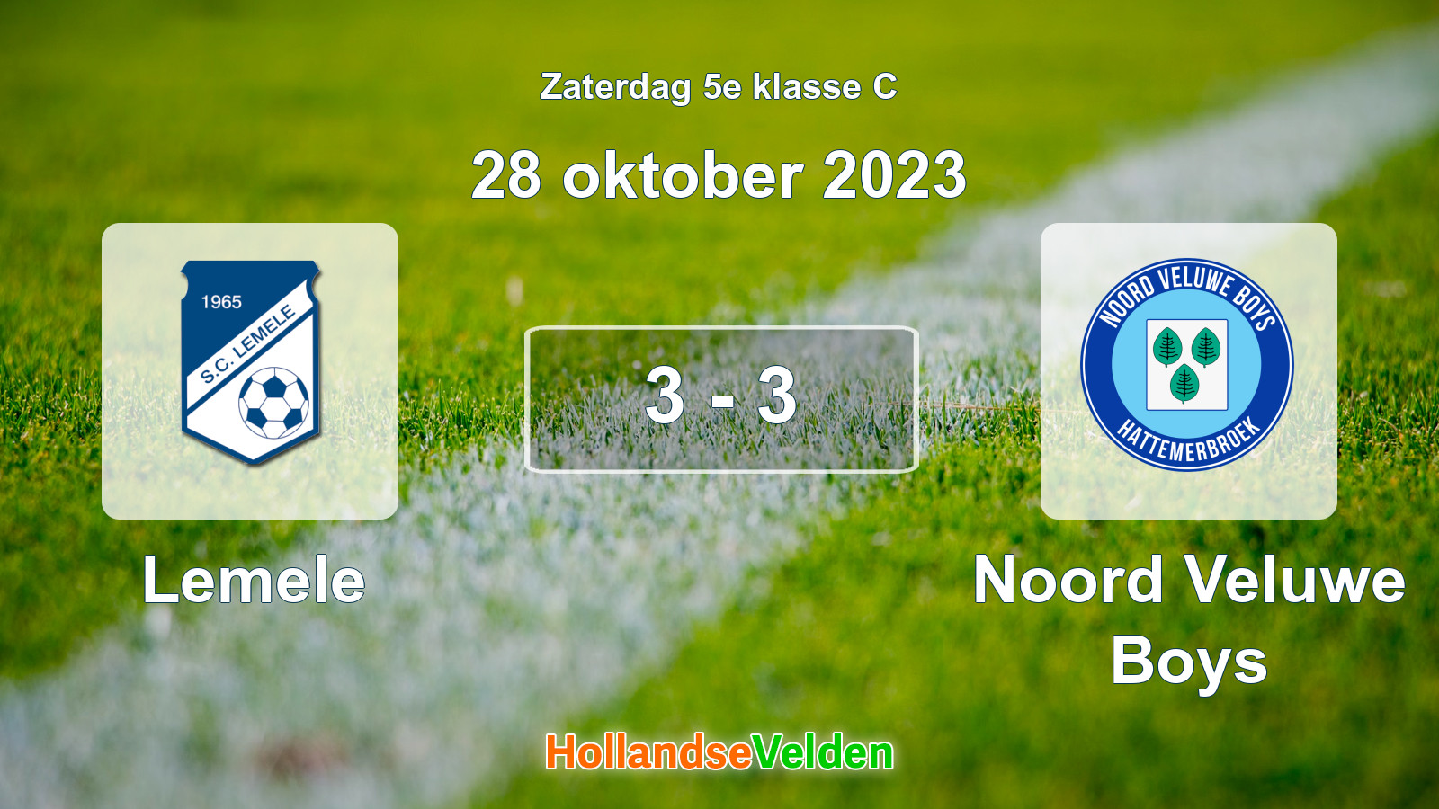 Gespeelde wedstrijd: Lemele - Noord Veluwe Boys 3 - 3 (28 oktober 2023)