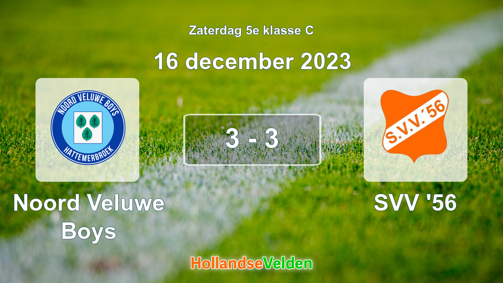 Gespeelde wedstrijd: Noord Veluwe Boys - SVV '56 3 - 3 (16 december 2023)