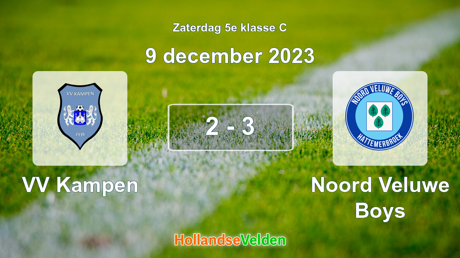 Gespeelde wedstrijd: VV Kampen - Noord Veluwe Boys 2 - 3 (9 december 2023)