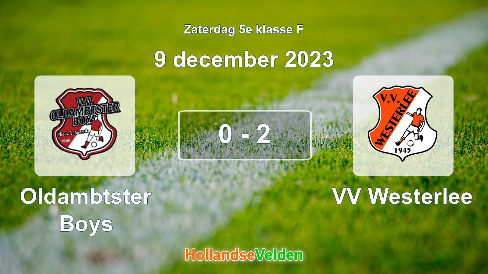 Gespeelde wedstrijd: Oldambtster Boys - VV Westerlee 0 - 2 (9 december 2023)