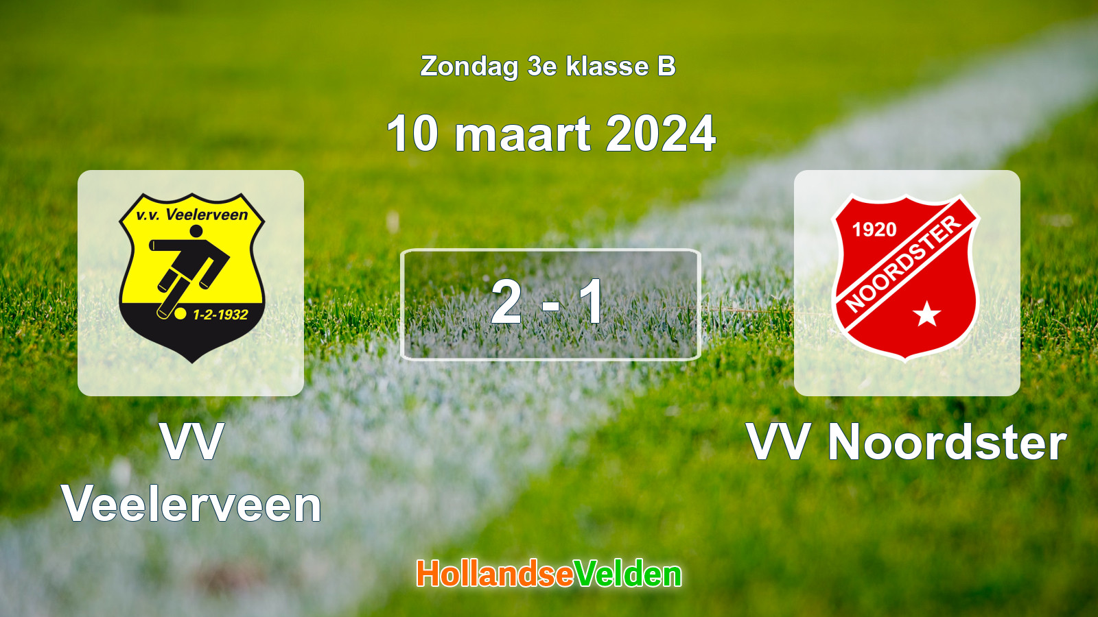 Gespeelde wedstrijd: VV Veelerveen - VV Noordster 2 - 1 (10 maart 2024)