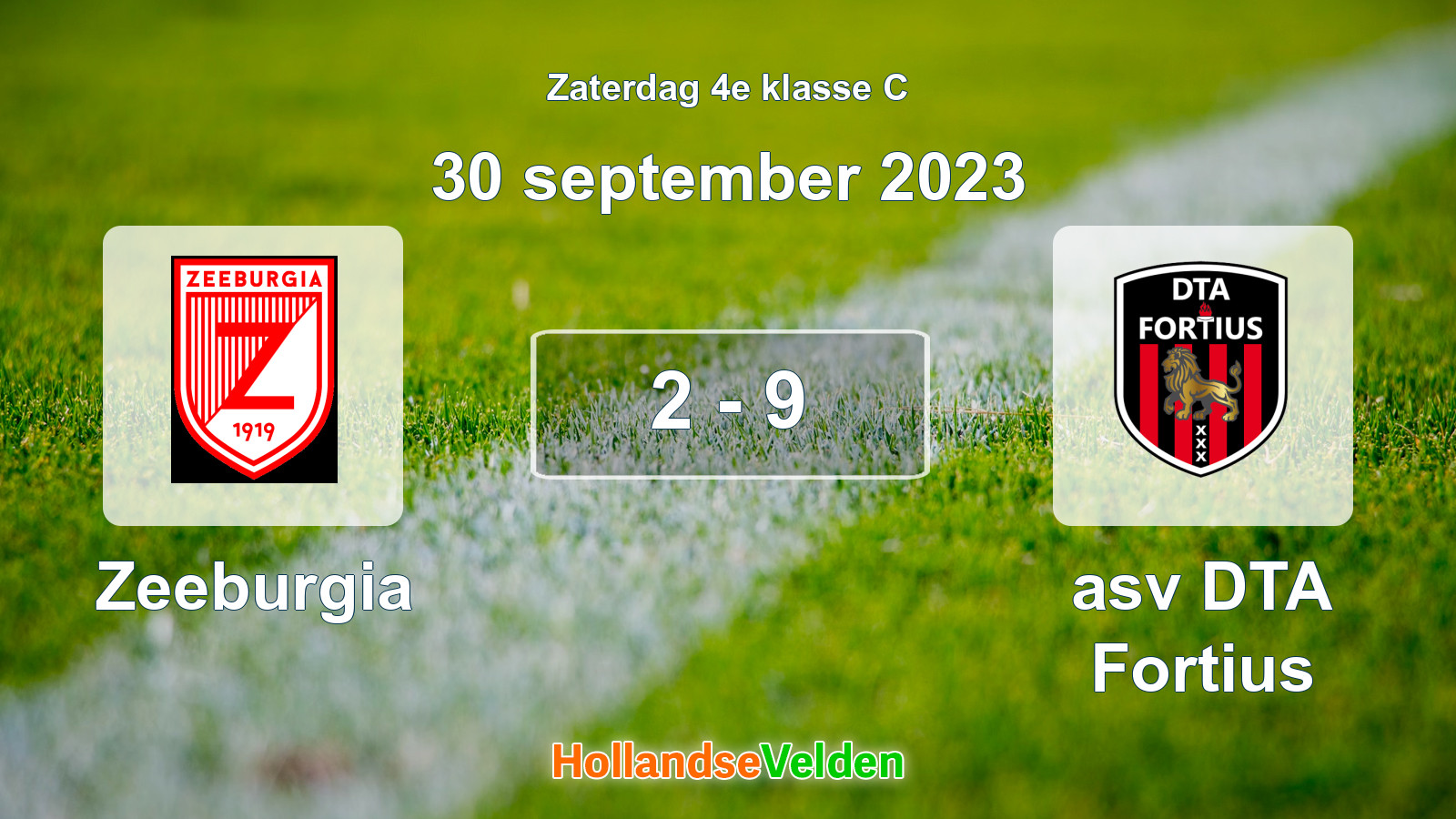Gespeelde wedstrijd: Zeeburgia - asv DTA Fortius 2 - 9 (30 september 2023)