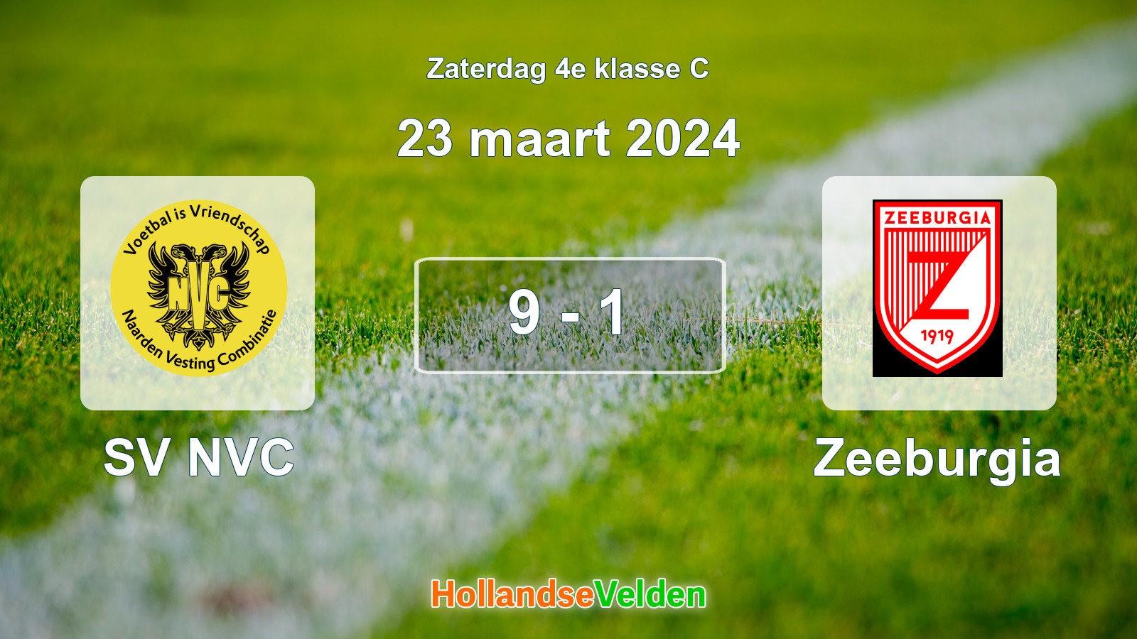 Gespeelde wedstrijd: SV NVC - Zeeburgia 9 - 1 (23 maart 2024)