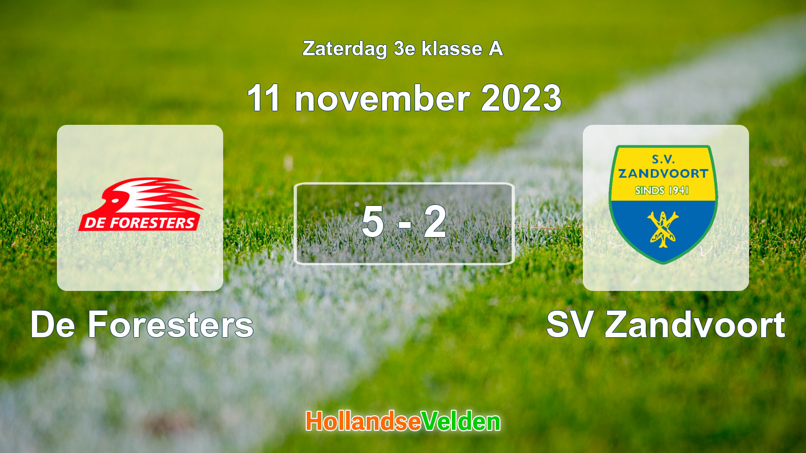 Gespeelde wedstrijd: De Foresters - SV Zandvoort 5 - 2 (11 november 2023)