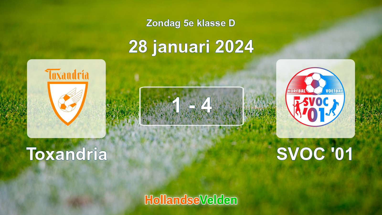 Gespeelde wedstrijd: Toxandria - SVOC '01 1 - 4 (28 januari 2024)