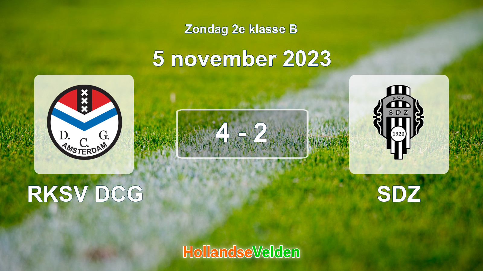 Gespeelde wedstrijd: RKSV DCG - SDZ 4 - 2 (5 november 2023)