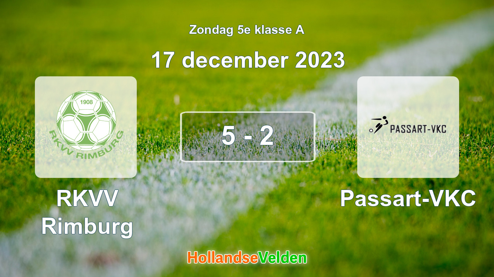 Gespeelde wedstrijd: RKVV Rimburg - Passart-VKC 5 - 2 (17 december 2023)