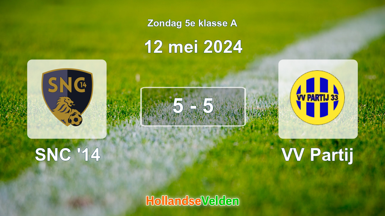 Gespeelde wedstrijd: SNC '14 - VV Partij 5 - 5 (12 mei 2024)