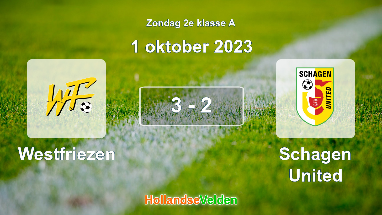 Gespeelde wedstrijd: Westfriezen - Schagen United 3 - 2 (1 oktober 2023)