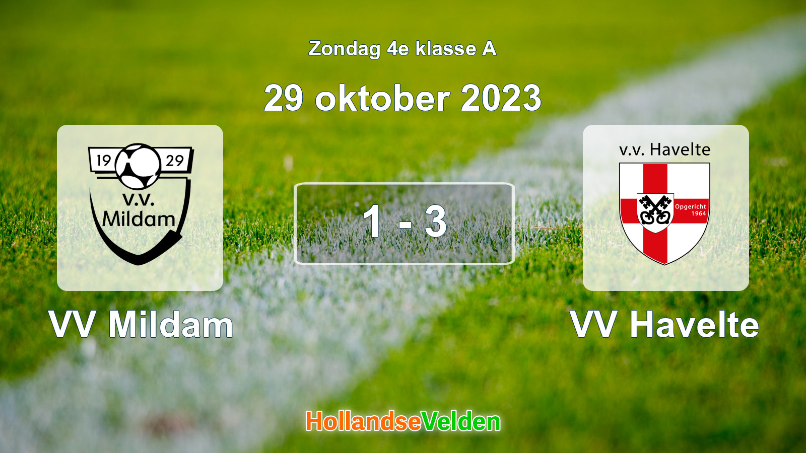 Gespeelde wedstrijd: VV Mildam - VV Havelte 1 - 3 (29 oktober 2023)