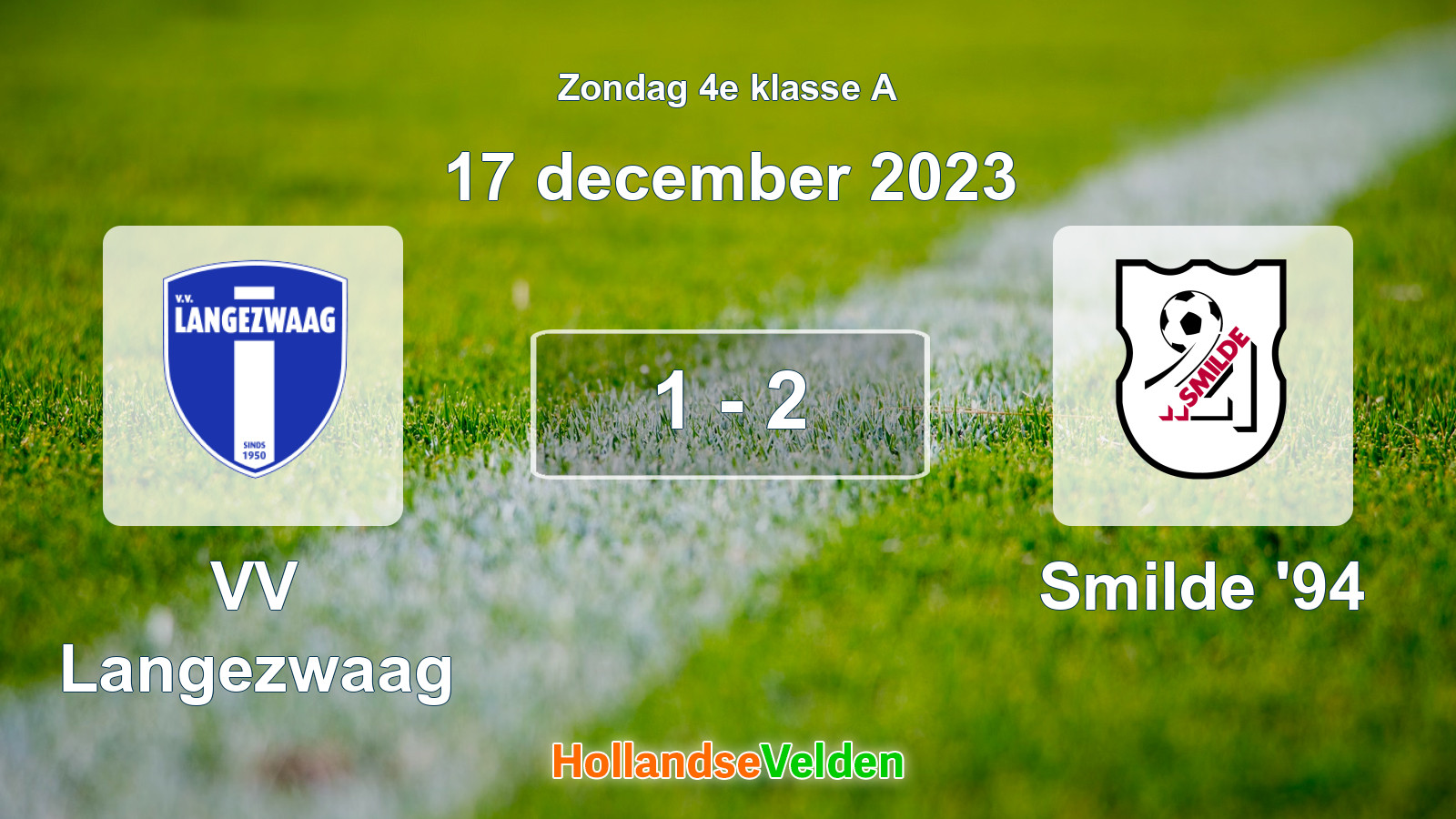 Gespeelde wedstrijd: VV Langezwaag - Smilde '94 1 - 2 (17 december 2023)