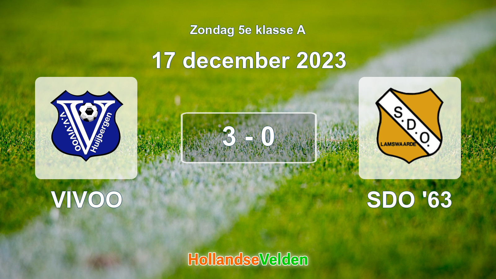 Gespeelde wedstrijd: VIVOO - SDO '63 3 - 0 (17 december 2023)