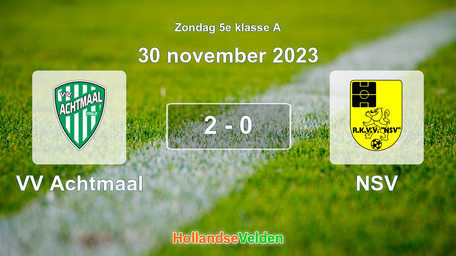 Gespeelde wedstrijd: VV Achtmaal - NSV 2 - 0 (30 november 2023)