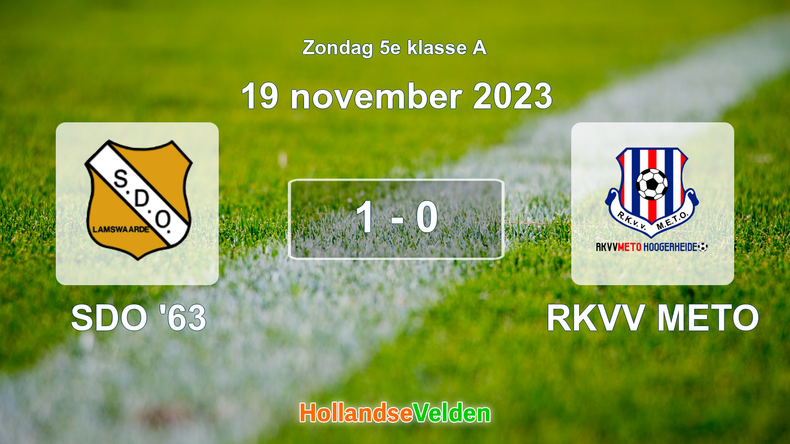 Gespeelde wedstrijd: SDO '63 - RKVV METO 1 - 0 (19 november 2023)