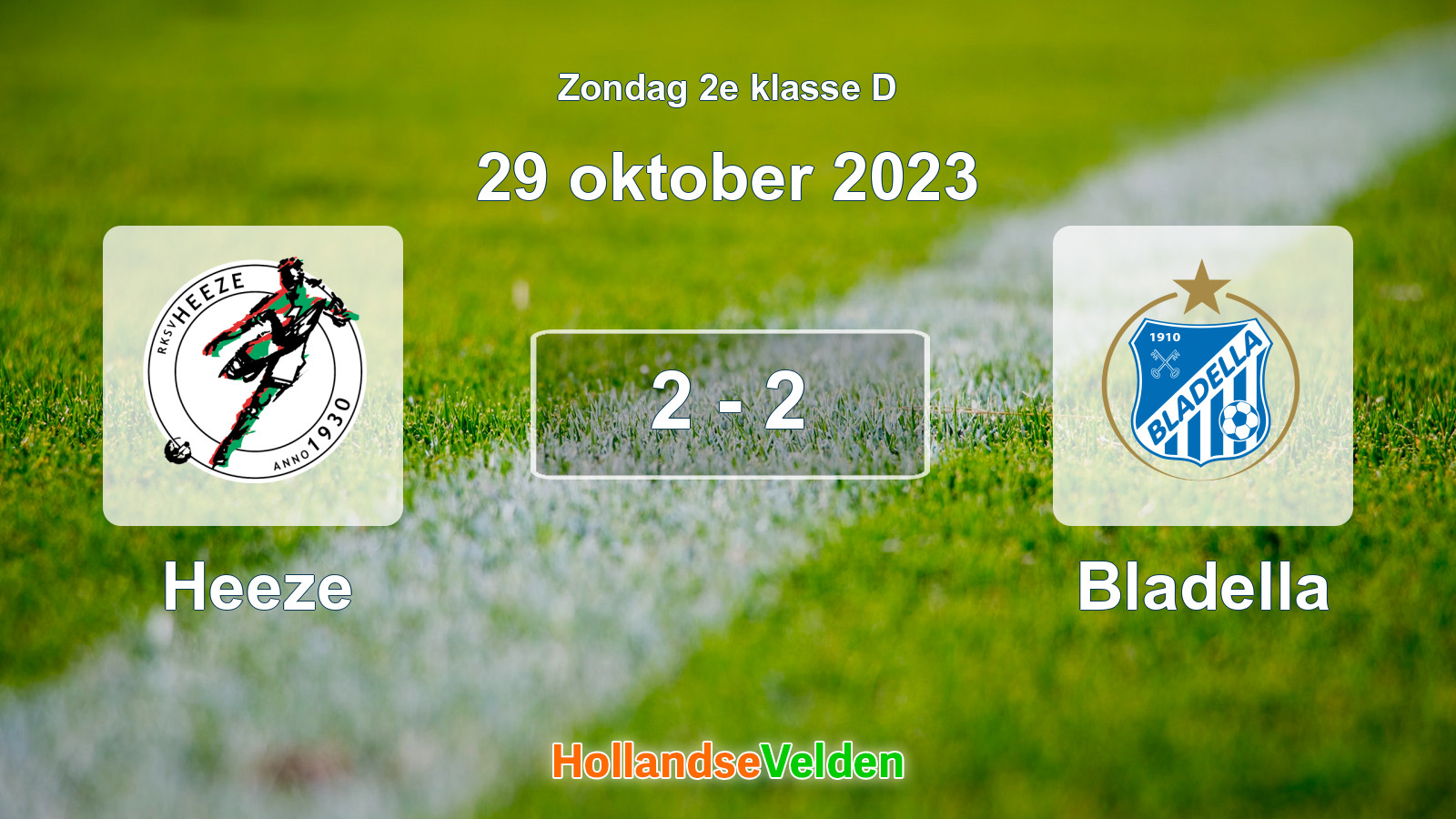 Gespeelde wedstrijd: Heeze - Bladella 2 - 2 (29 oktober 2023)