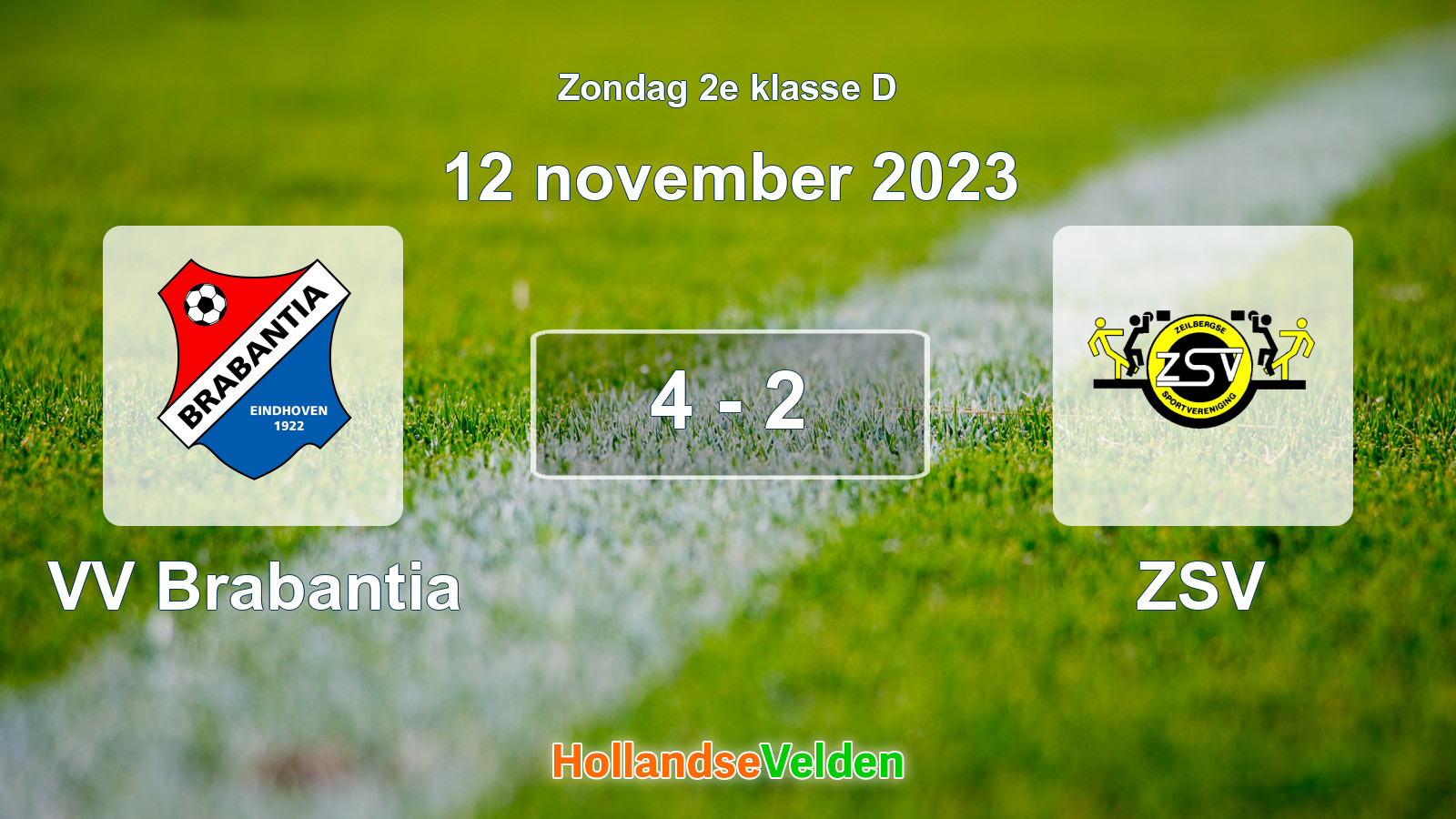 Gespeelde wedstrijd: VV Brabantia - ZSV 4 - 2 (12 november 2023)