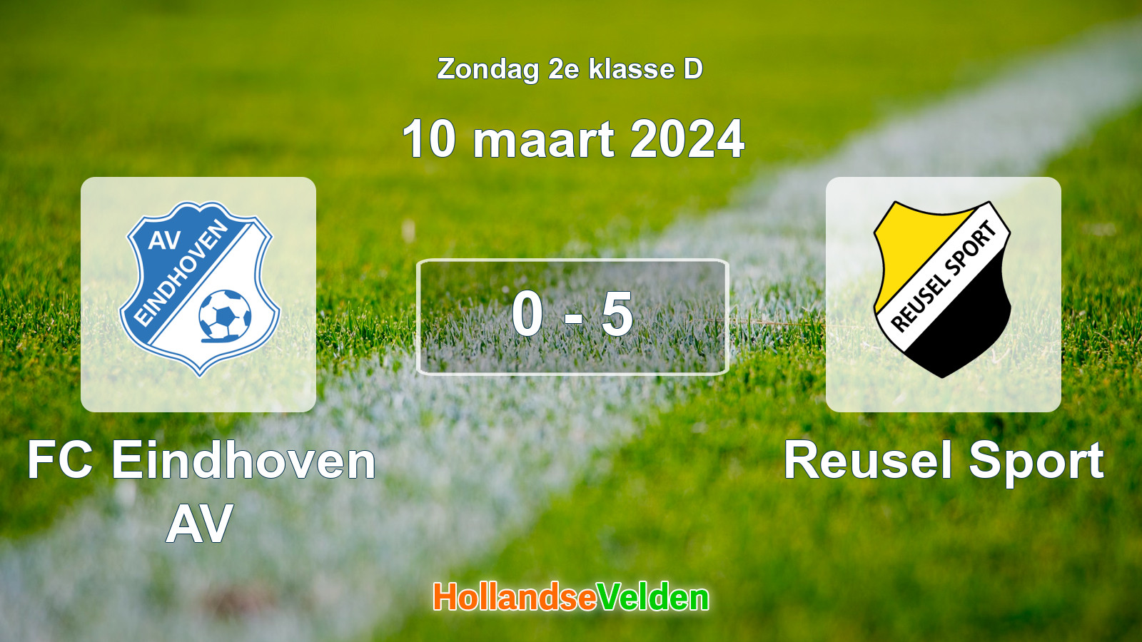 Gespeelde wedstrijd: FC Eindhoven AV - Reusel Sport 0 - 5 (10 maart 2024)