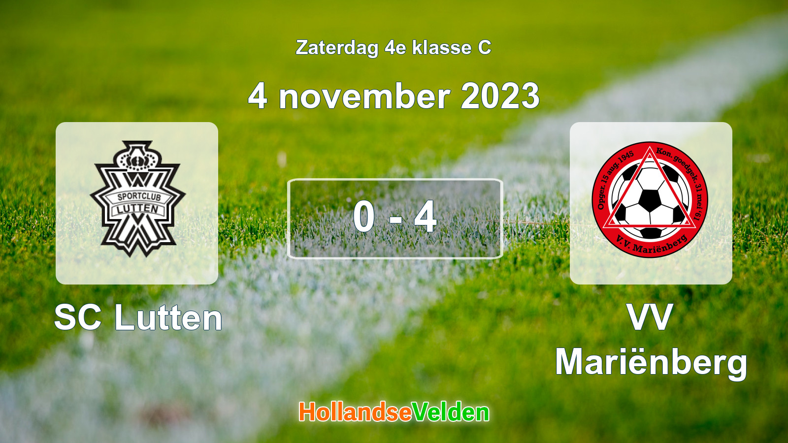 Gespeelde wedstrijd: SC Lutten - VV Mariënberg 0 - 4 (4 november 2023)
