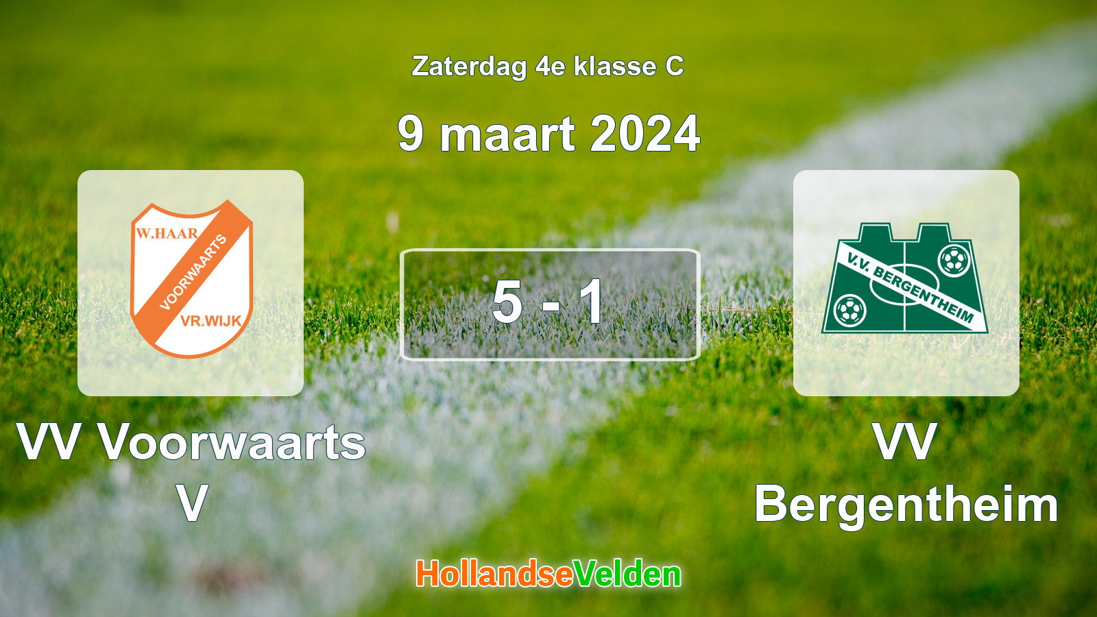 Gespeelde wedstrijd: VV Voorwaarts V - VV Bergentheim 5 - 1 (9 maart 2024)