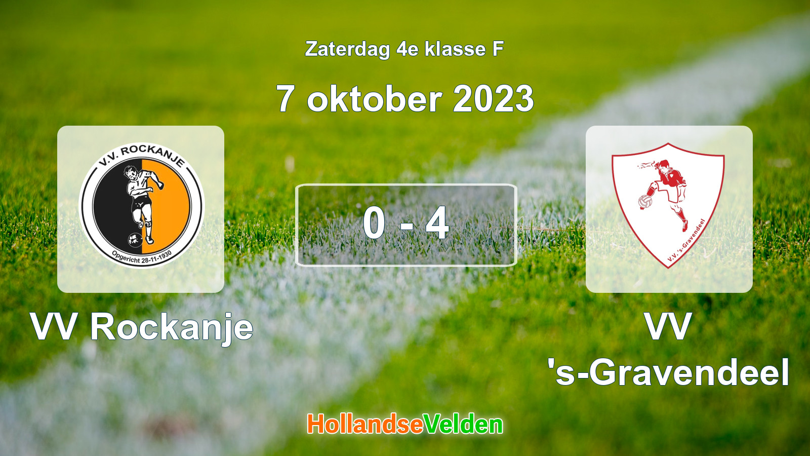 Gespeelde wedstrijd: VV Rockanje - VV 's-Gravendeel 0 - 4 (7 oktober 2023)