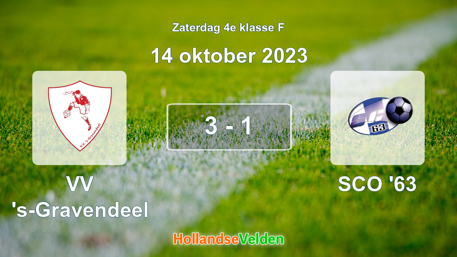 Gespeelde wedstrijd: VV 's-Gravendeel - SCO '63 3 - 1 (14 oktober 2023)