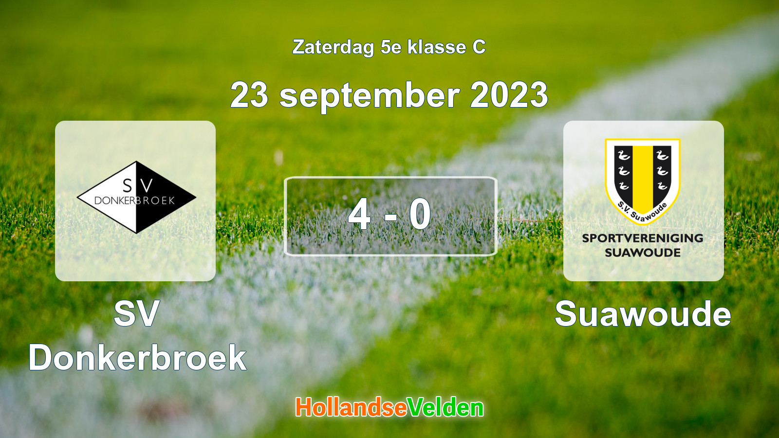 Gespeelde wedstrijd: SV Donkerbroek - Suawoude 4 - 0 (23 september 2023)