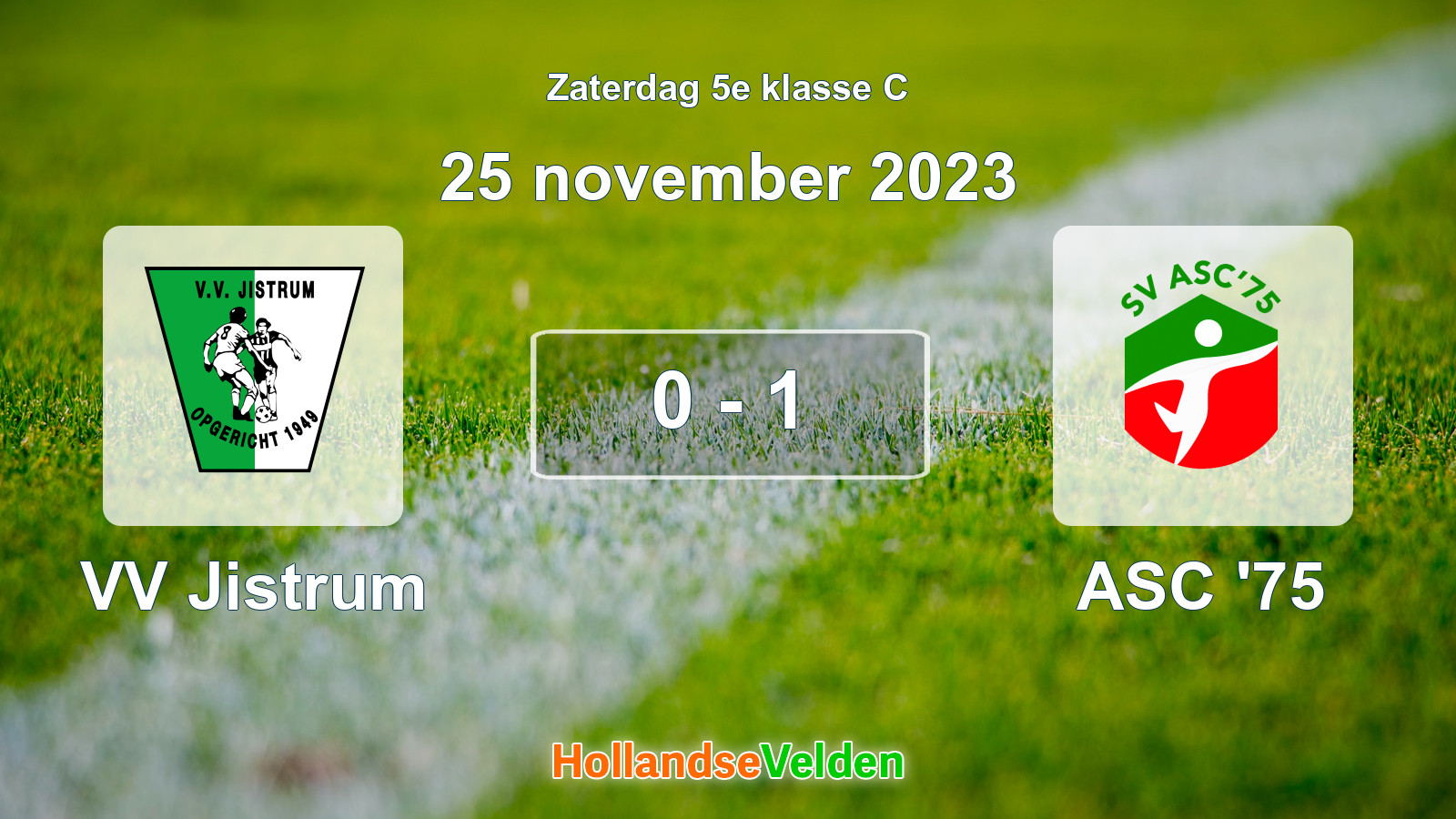 Gespeelde wedstrijd: VV Jistrum - ASC '75 0 - 1 (25 november 2023)