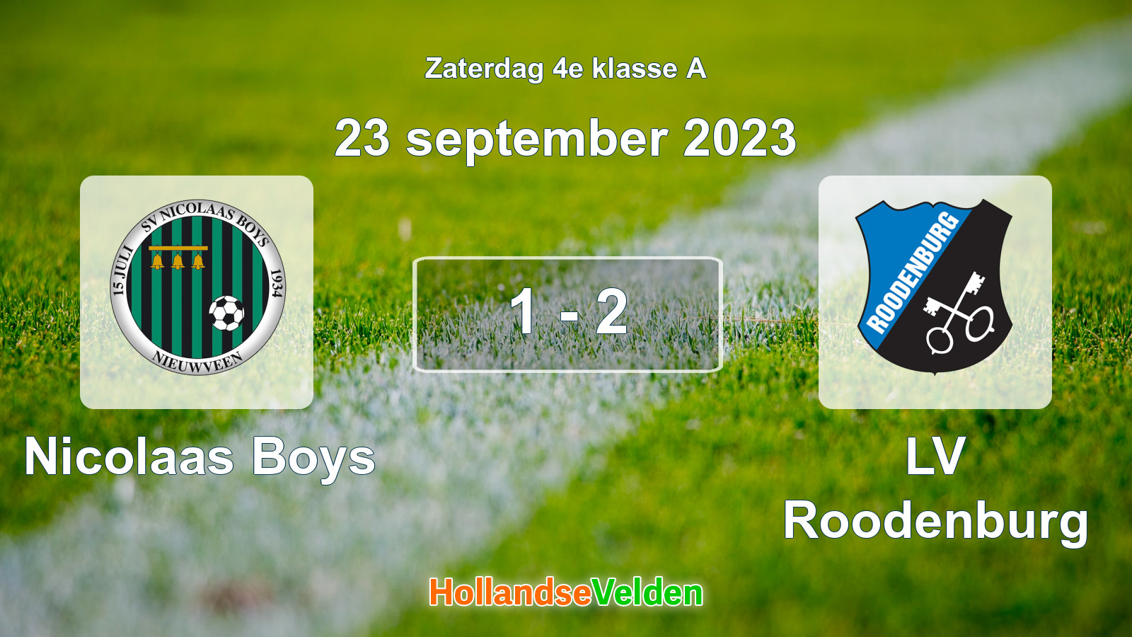 Gespeelde wedstrijd: Nicolaas Boys - LV Roodenburg 1 - 2 (23 september 2023)