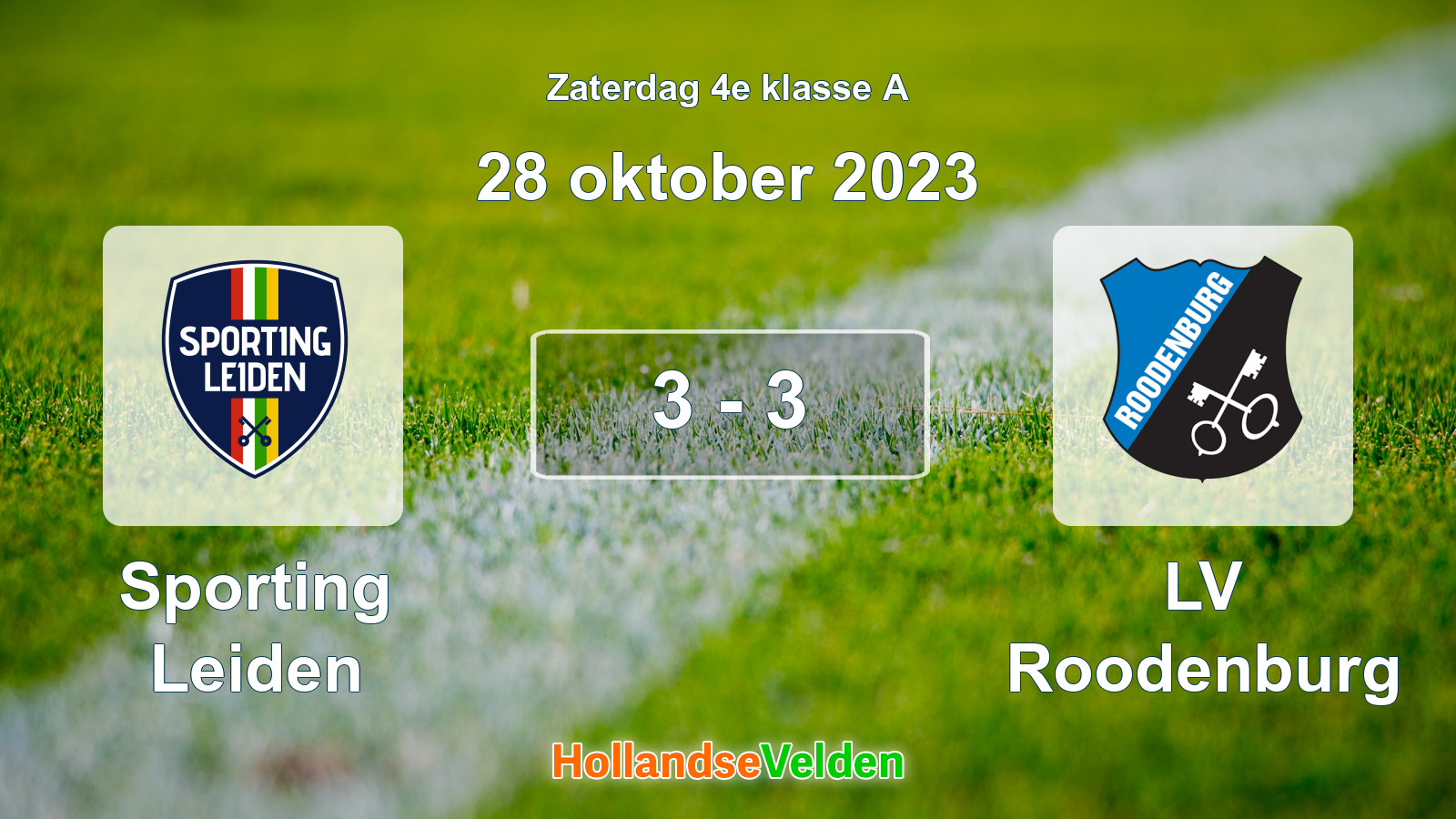 Gespeelde wedstrijd: Sporting Leiden - LV Roodenburg 3 - 3 (28 oktober 2023)