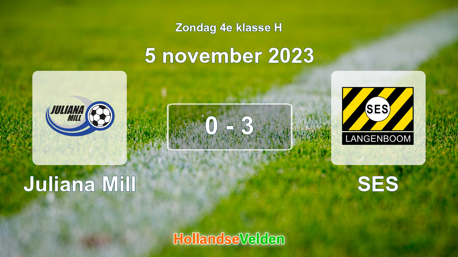 Gespeelde wedstrijd: Juliana Mill - SES 0 - 3 (5 november 2023)