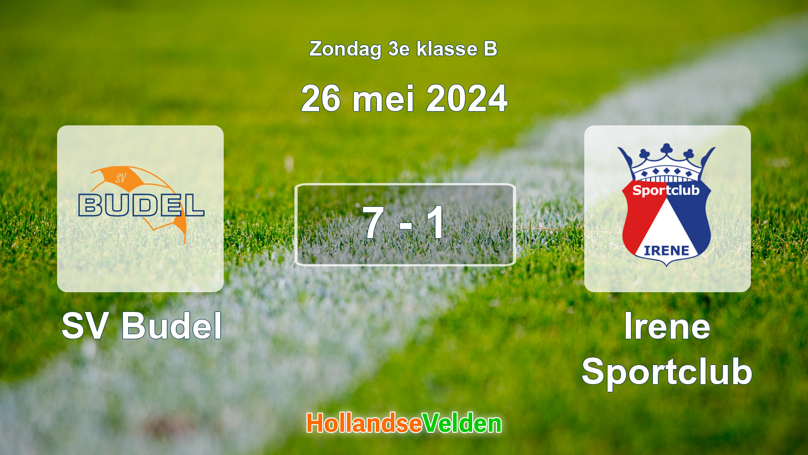 Gespeelde wedstrijd: SV Budel - Irene Sportclub 7 - 1 (26 mei 2024)