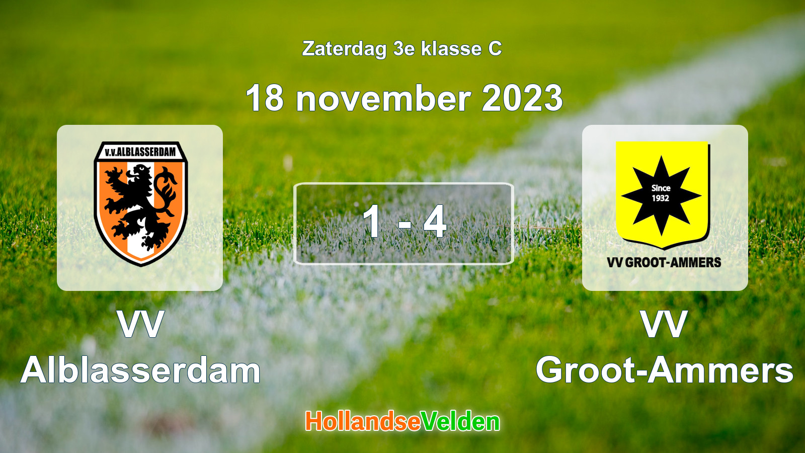 Gespeelde wedstrijd: VV Alblasserdam - VV Groot-Ammers 1 - 4 (18 november 2023)