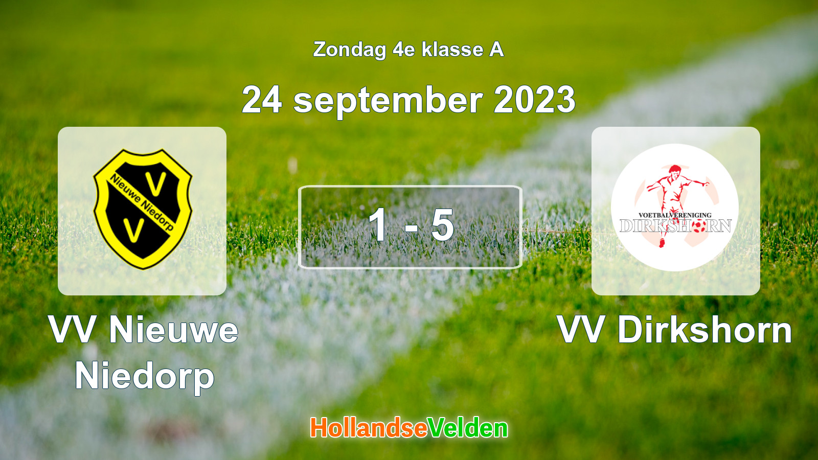 Gespeelde wedstrijd: VV Nieuwe Niedorp - VV Dirkshorn 1 - 5 (24 september 2023)