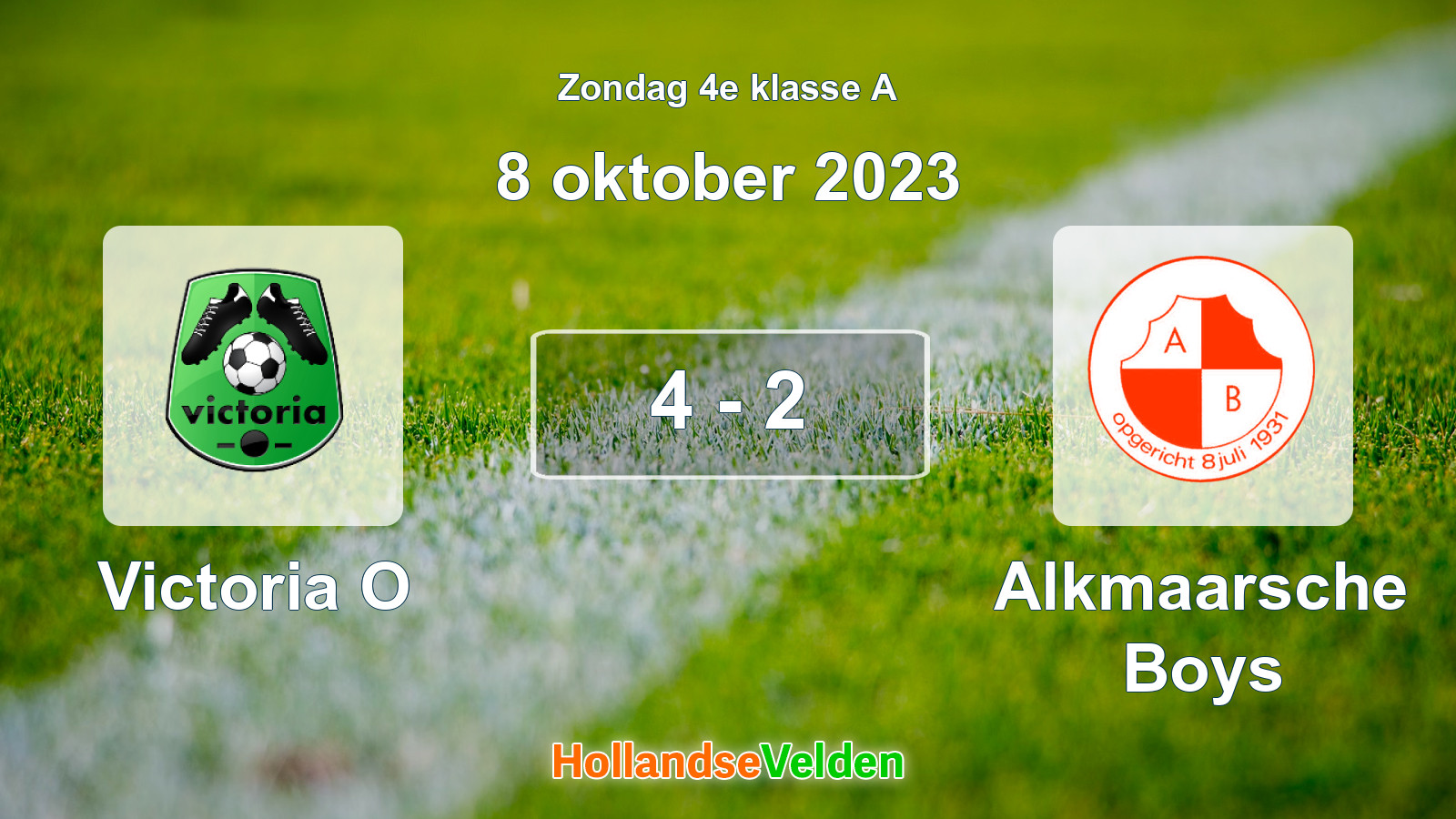 Gespeelde wedstrijd: Victoria O - Alkmaarsche Boys 4 - 2 (8 oktober 2023)