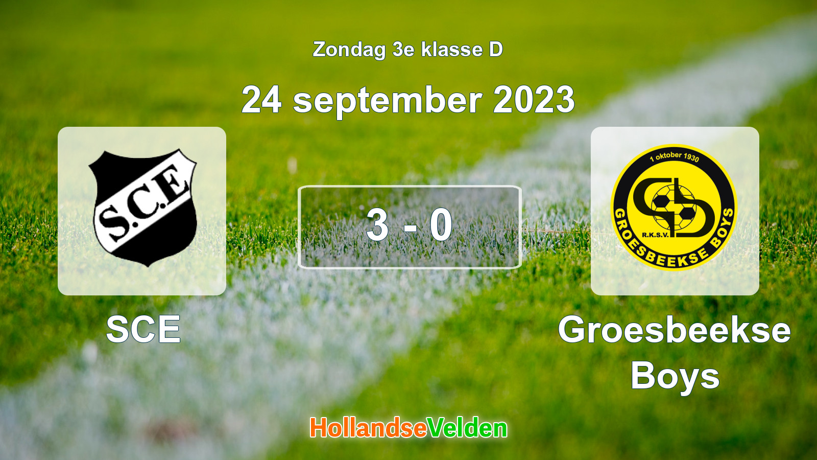 Gespeelde wedstrijd: SCE - Groesbeekse Boys 3 - 0 (24 september 2023)