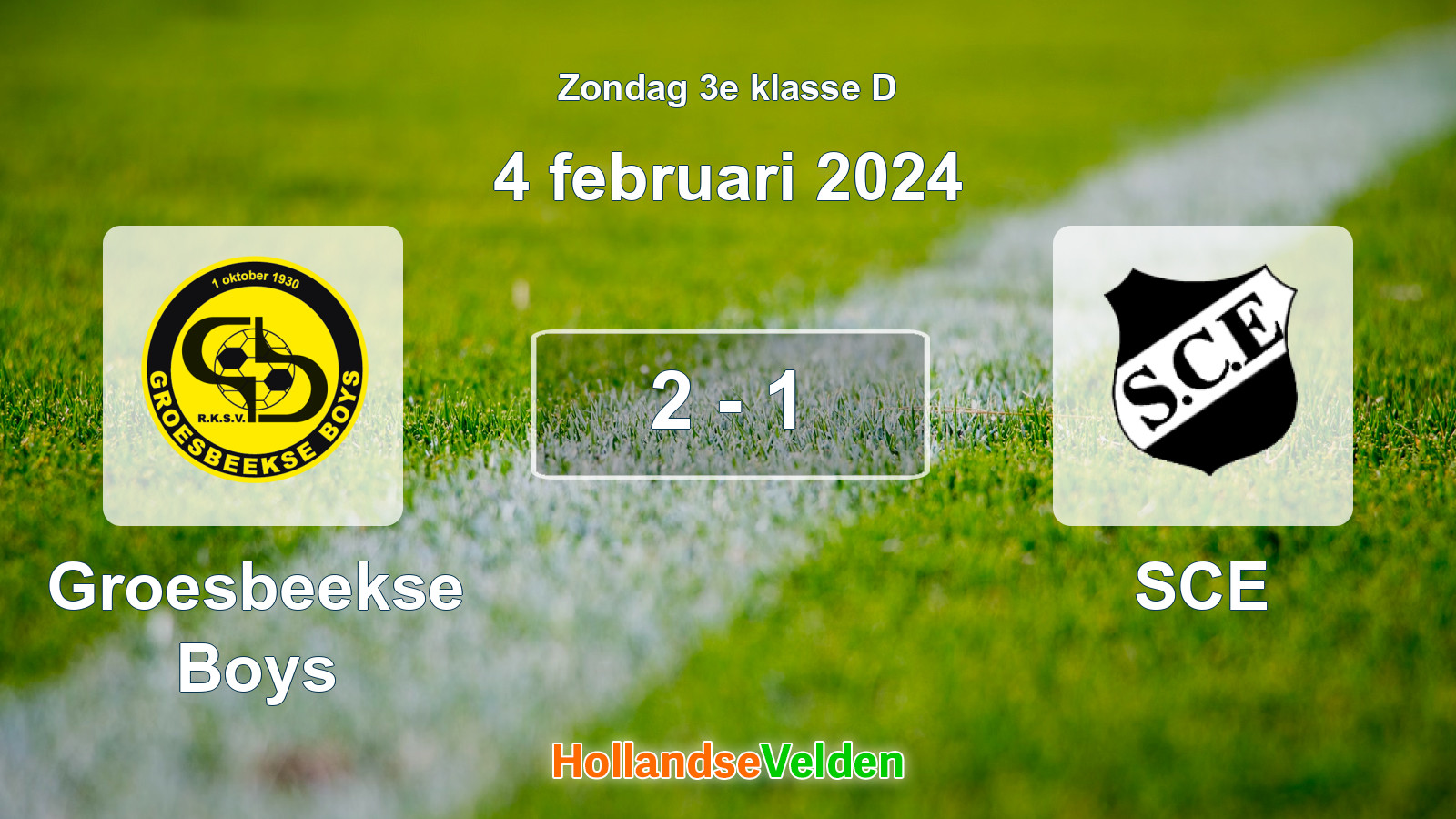 Gespeelde wedstrijd: Groesbeekse Boys - SCE 2 - 1 (4 februari 2024)