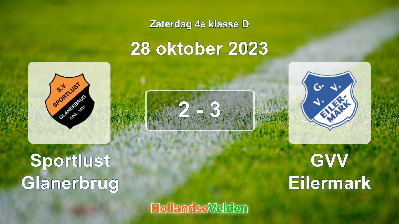 Gespeelde wedstrijd: Sportlust Glanerbrug - GVV Eilermark 2 - 3 (28 oktober 2023)