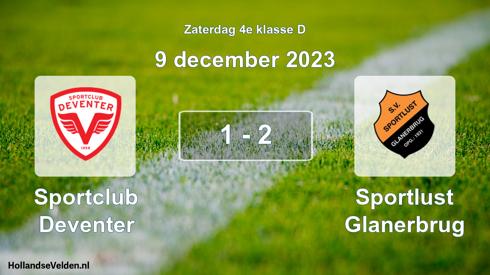 Gespeelde wedstrijd: Sportclub Deventer - Sportlust Glanerbrug 1 - 2 (9 december 2023)