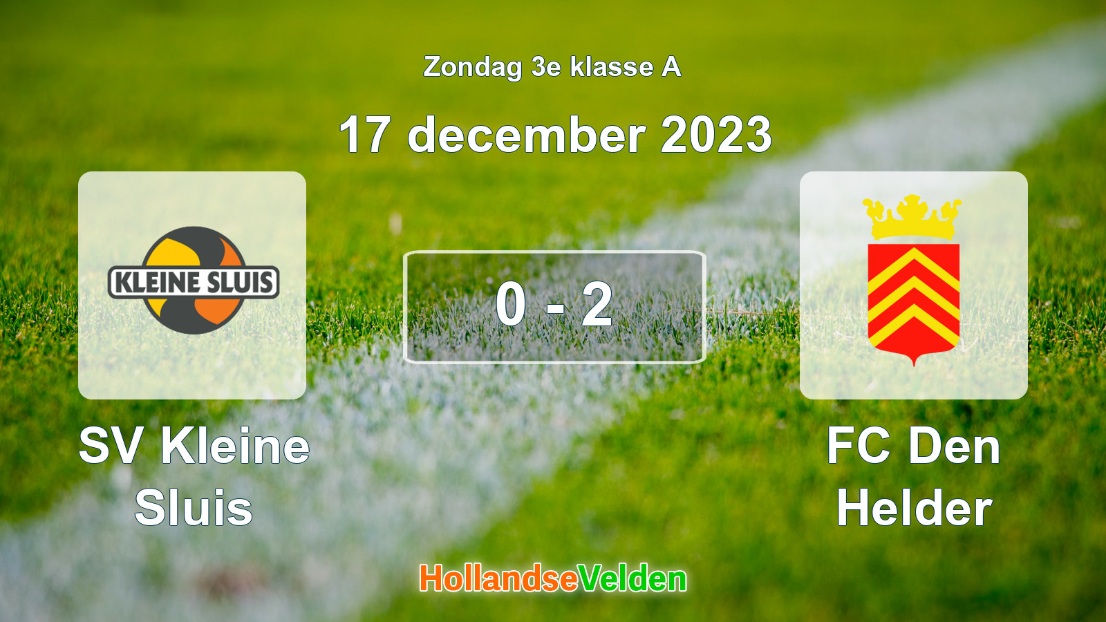 Gespeelde wedstrijd: SV Kleine Sluis - FC Den Helder 0 - 2 (17 december 2023)