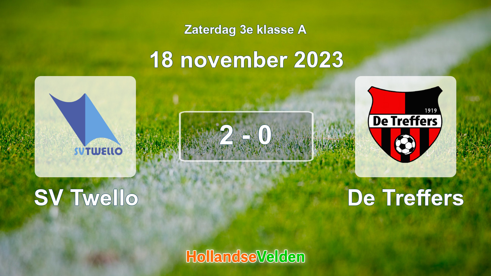 Gespeelde wedstrijd: SV Twello - De Treffers 2 - 0 (18 november 2023)