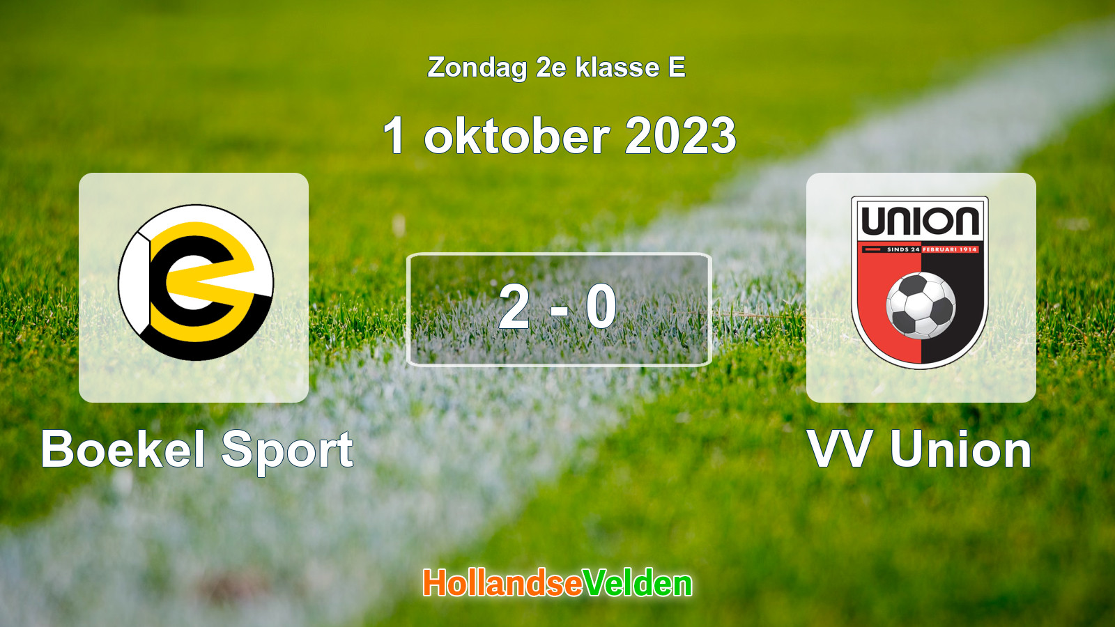 Gespeelde wedstrijd: Boekel Sport - VV Union 2 - 0 (1 oktober 2023)