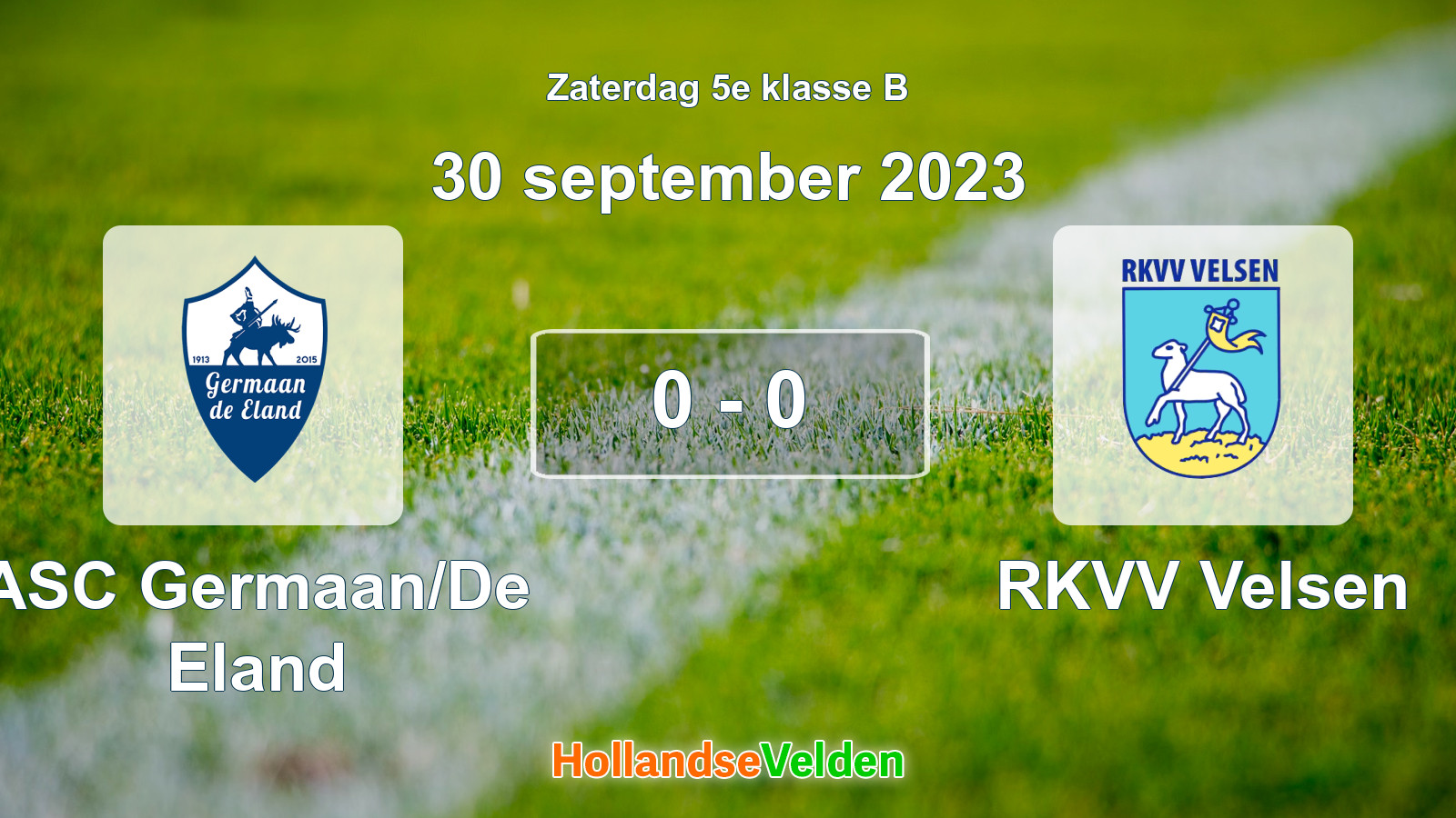 Gespeelde wedstrijd: ASC Germaan/De Eland - RKVV Velsen 0 - 0 (30 september 2023)