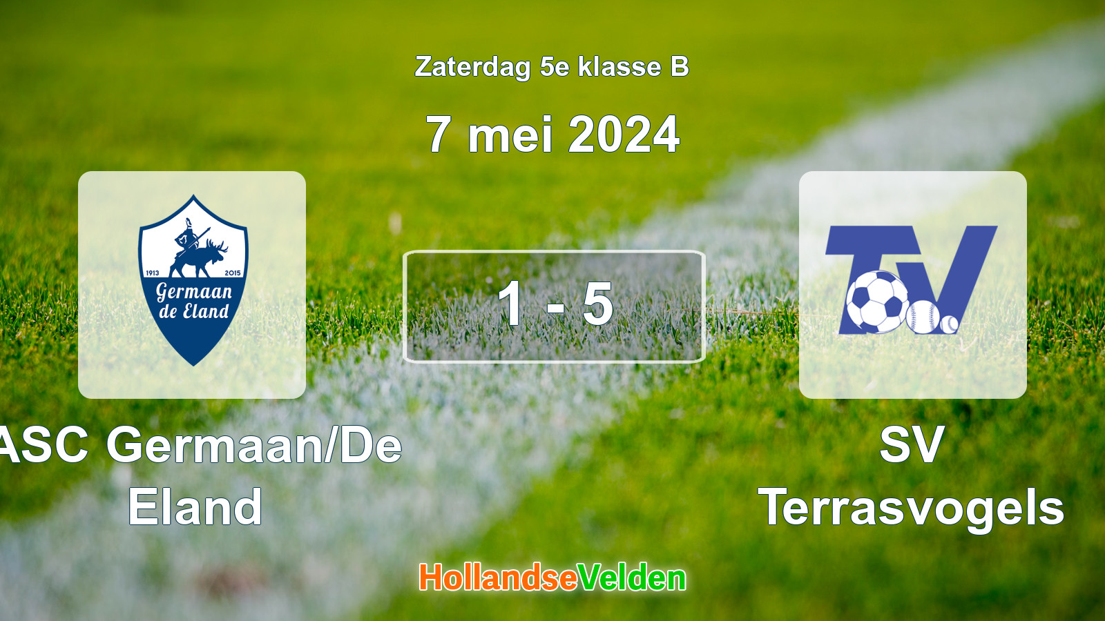 Gespeelde wedstrijd: ASC Germaan/De Eland - SV Terrasvogels 1 - 5 (7 mei 2024)