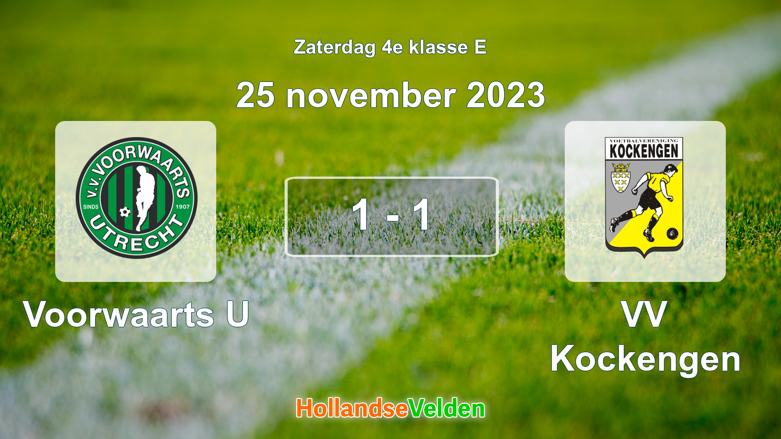 Gespeelde wedstrijd: Voorwaarts U - VV Kockengen 1 - 1 (25 november 2023)