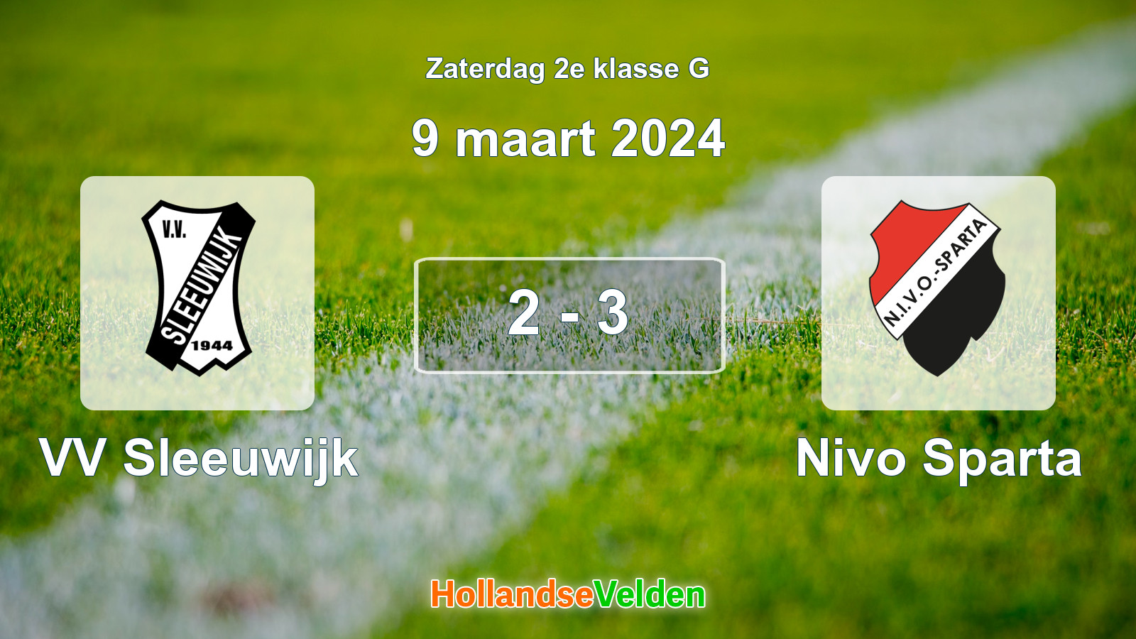 Gespeelde wedstrijd: VV Sleeuwijk - Nivo Sparta 2 - 3 (9 maart 2024)