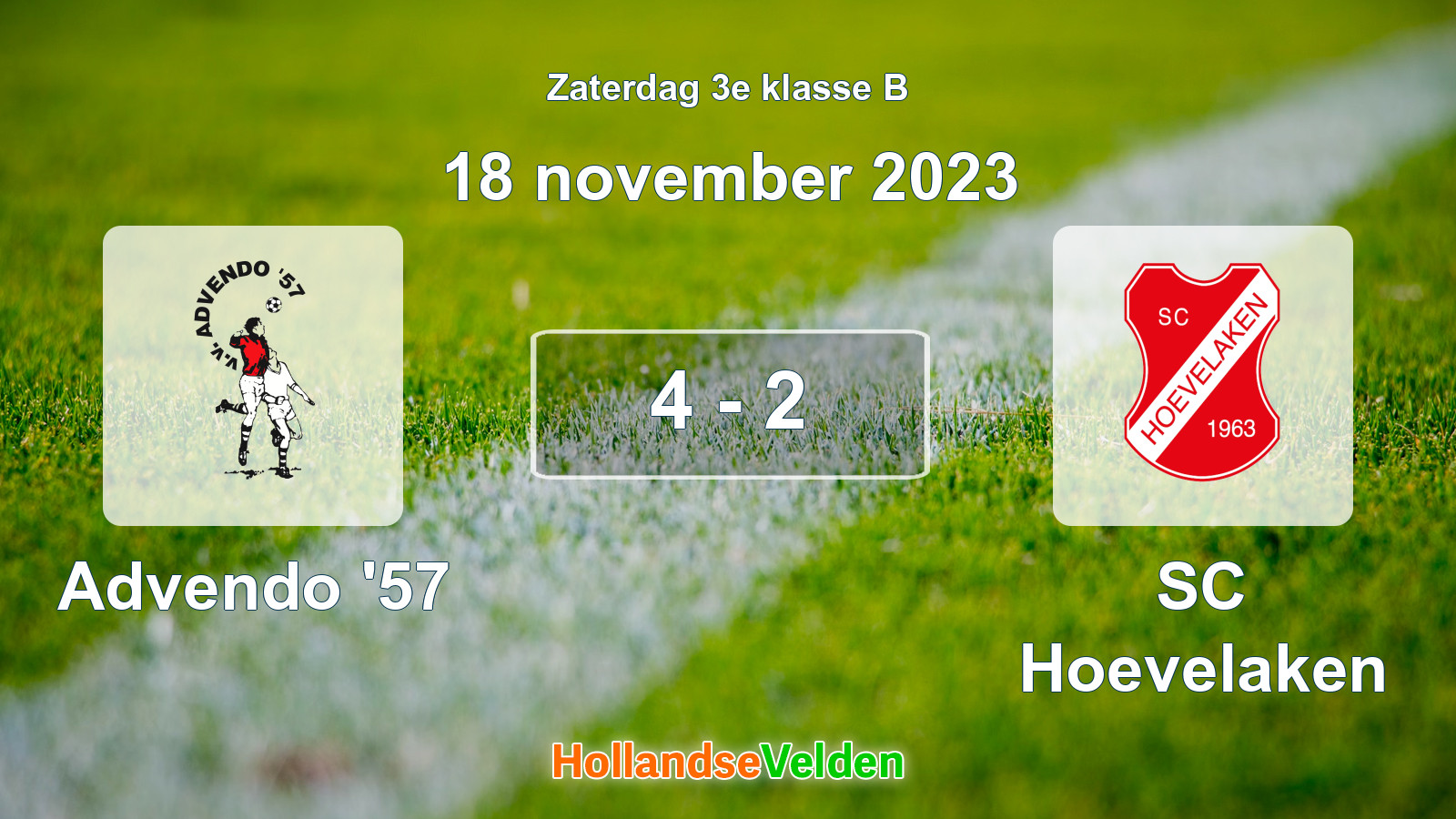 Gespeelde wedstrijd: Advendo '57 - SC Hoevelaken 4 - 2 (18 november 2023)