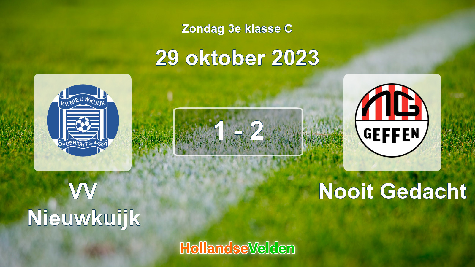 Gespeelde wedstrijd: VV Nieuwkuijk - Nooit Gedacht 1 - 2 (29 oktober 2023)