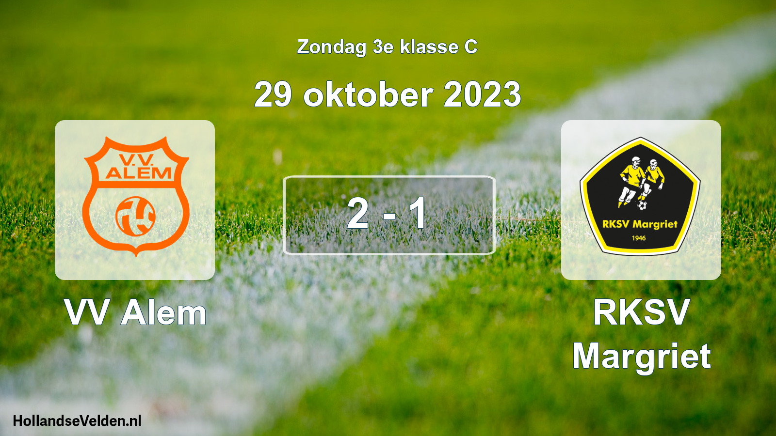 Gespeelde wedstrijd: VV Alem - RKSV Margriet 2 - 1 (29 oktober 2023)