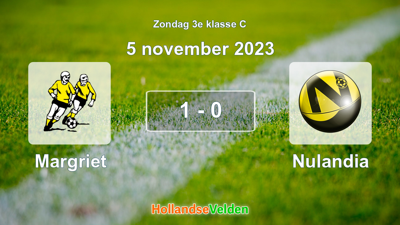 Gespeelde wedstrijd: Margriet - Nulandia 1 - 0 (5 november 2023)
