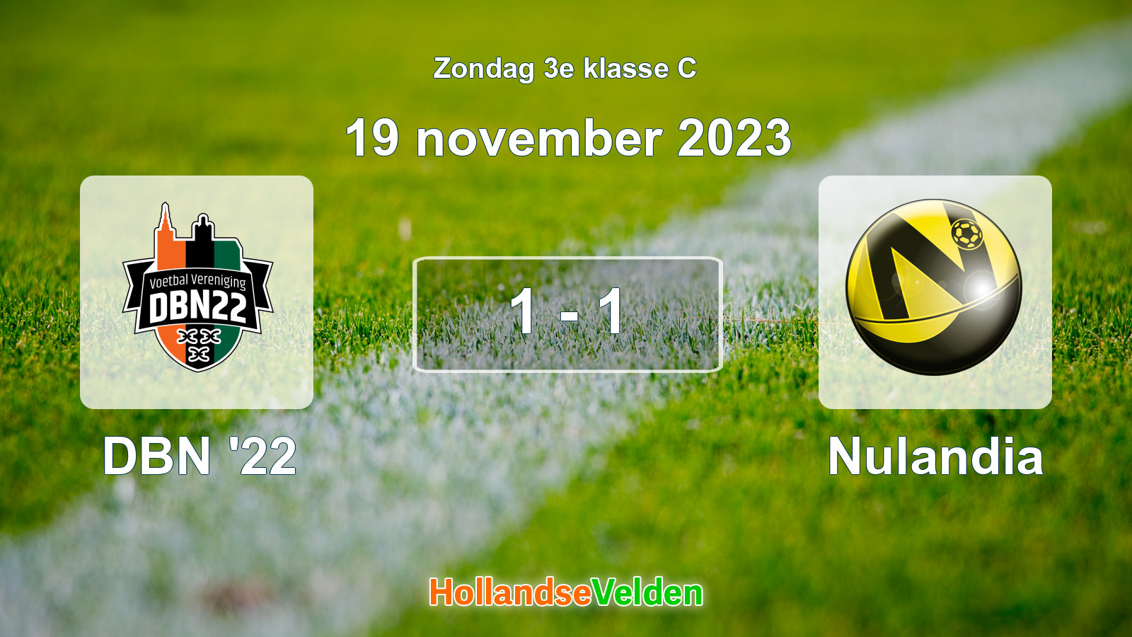 Gespeelde wedstrijd: DBN '22 - Nulandia 1 - 1 (19 november 2023)